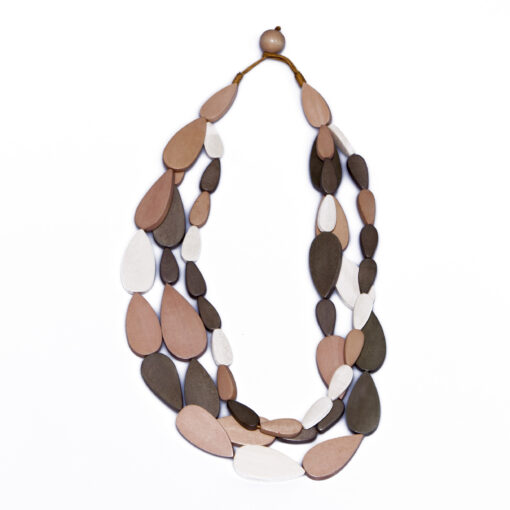Kyokya dřevěný náhrdelník “Leticia” béžový K037