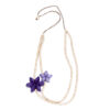 Kyokya dřevěný náhrdelník “Orchid” fialový K049