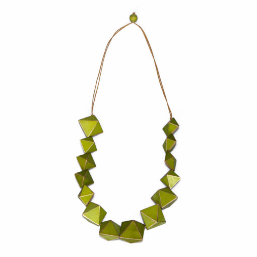 Kyokya dřevěný náhrdelník “Chinen” zelený K022